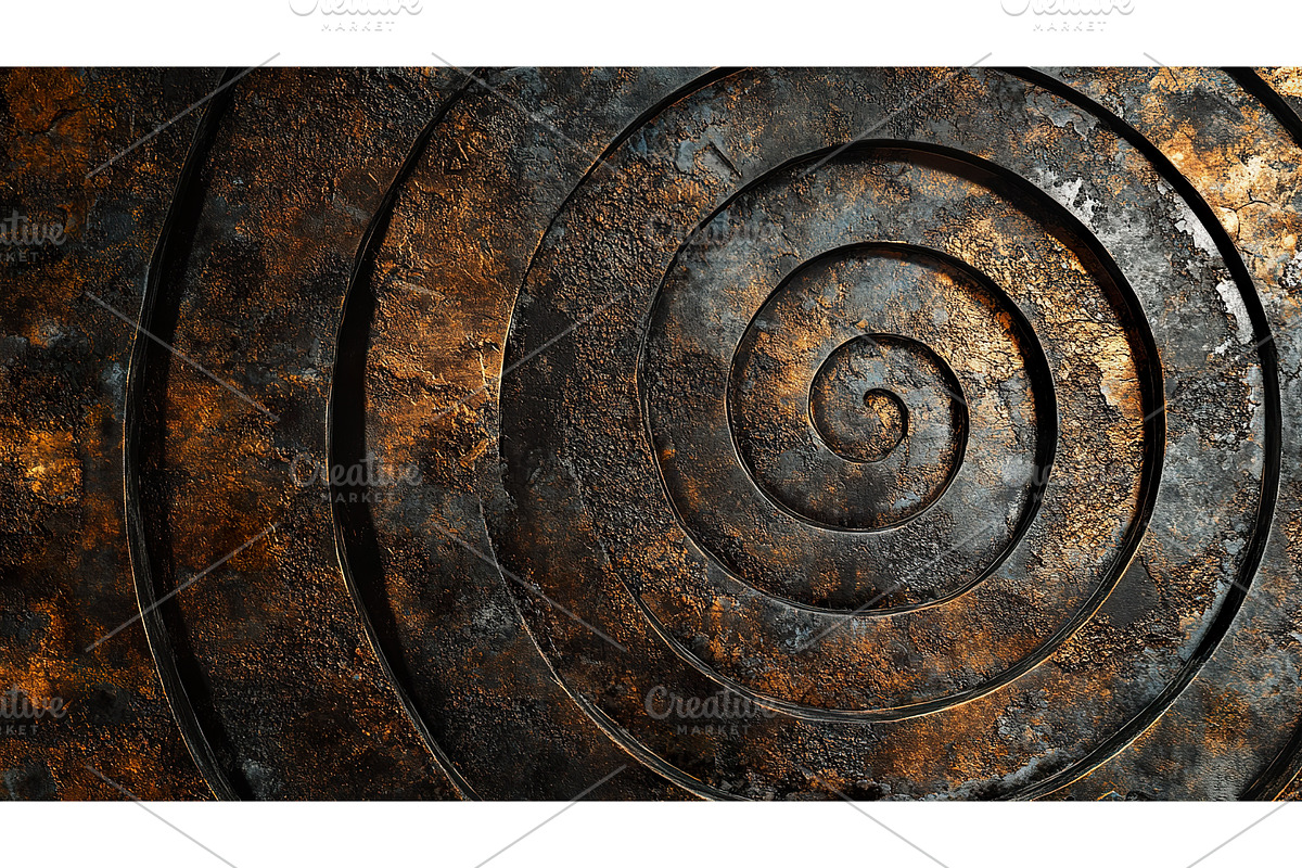 Bronze and black textured spiral, a Texture Illustration by Lermont51