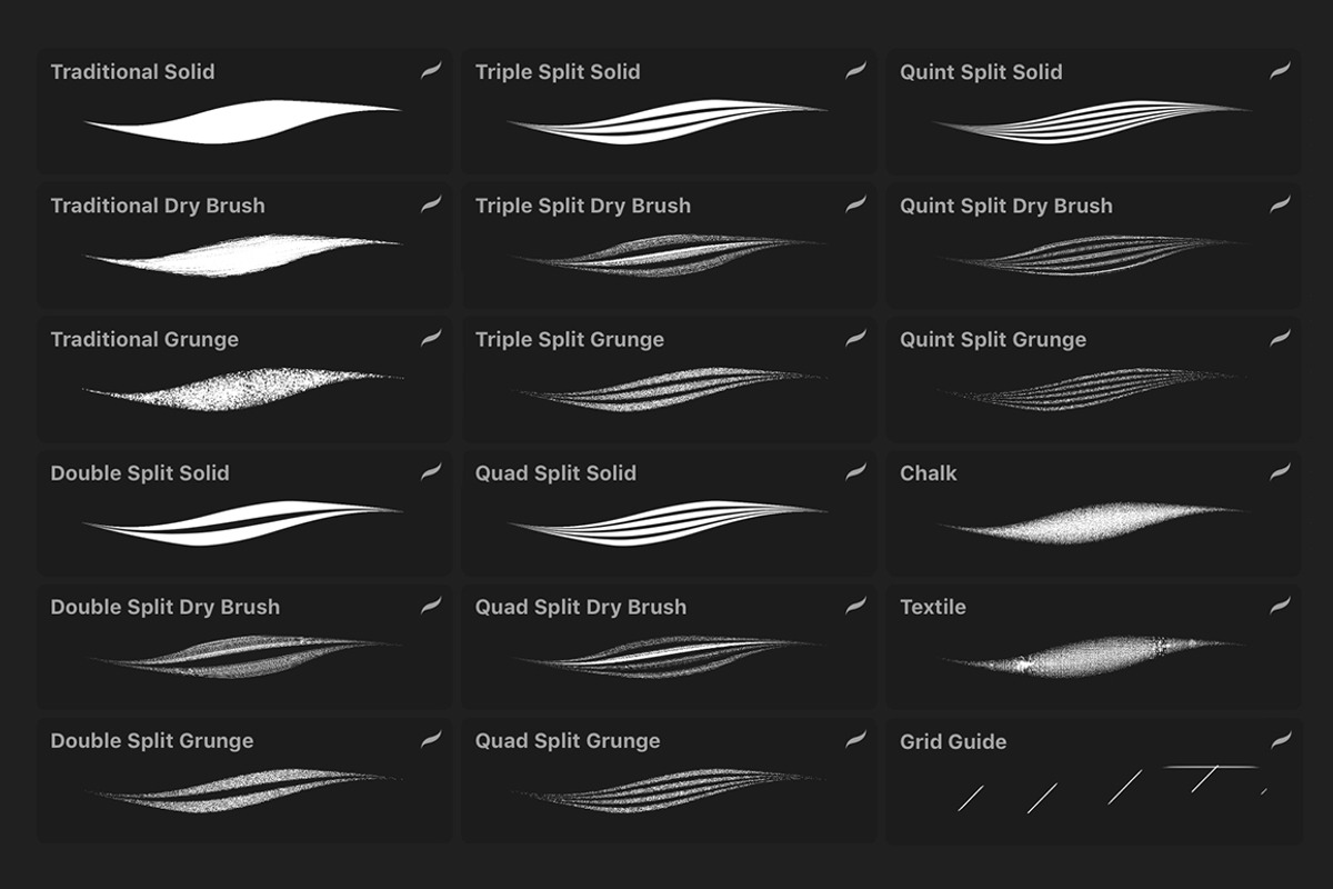 Pointed Scroll Procreate Brush Set, a Brush Add-On by Jake Rainis (Photo 2 of 7)