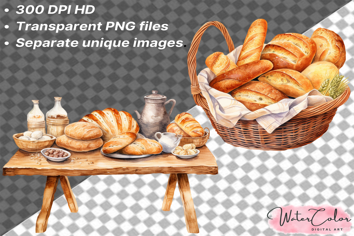Baked Bakery Collection Clipart, a Food Illustration by Watercolor Digital (Photo 5 of 9)