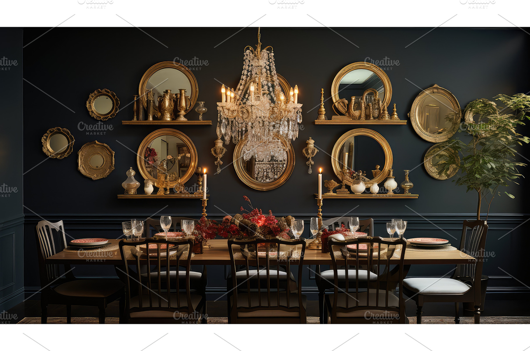 accent dining wall ai generated, an Arts & Entertainment Photo by pikepicture
