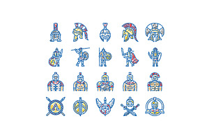 spartan warrior helmet roman icons, an Object Illustration by pikepicture