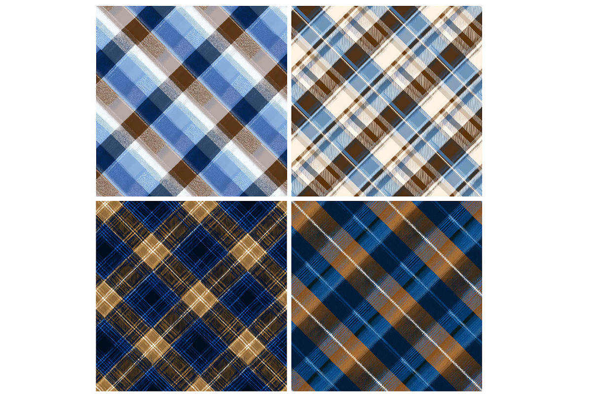 Dad Plaid - Blue and Brown, a Texture Illustration by DreamPrint404