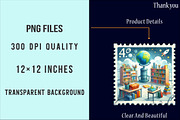 School Postage Stamp PNG, an Illustration by SinaCreation (Thumbnail 4 of 5)