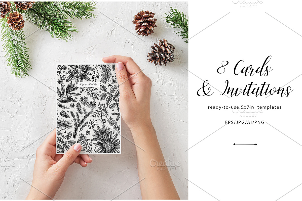 Winter Plants Set. Christmas Designs, a Seasonal Illustration by Yevheniia (Photo 8 of 13)