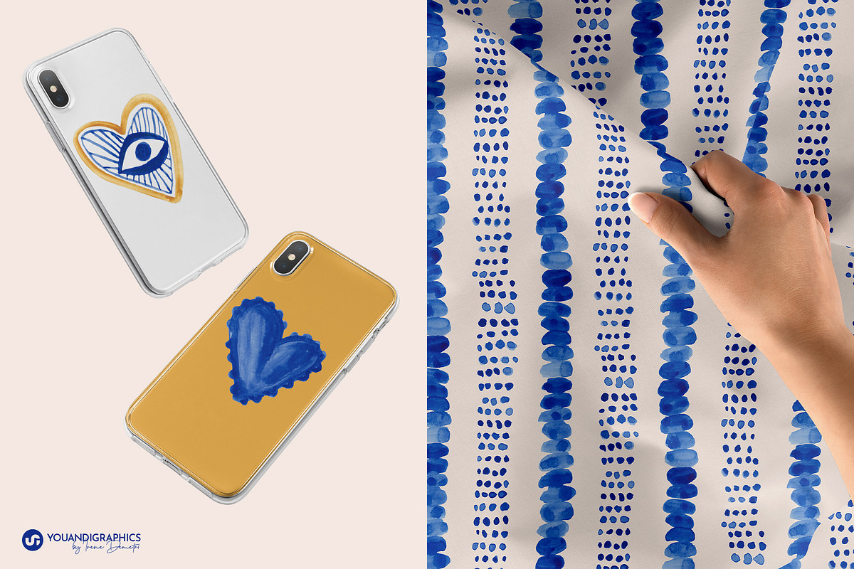 Beach House Watercolor Patterns, a Pattern Graphic by Youandigraphics (Photo 7 of 19)