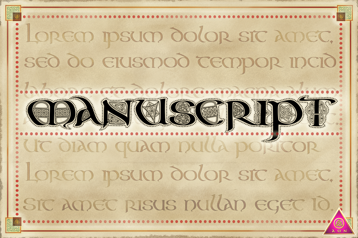 CELTIC Color FONT- AonManuscriptBlk, a Script Font by AonCelticArt (Photo 1 of 4)