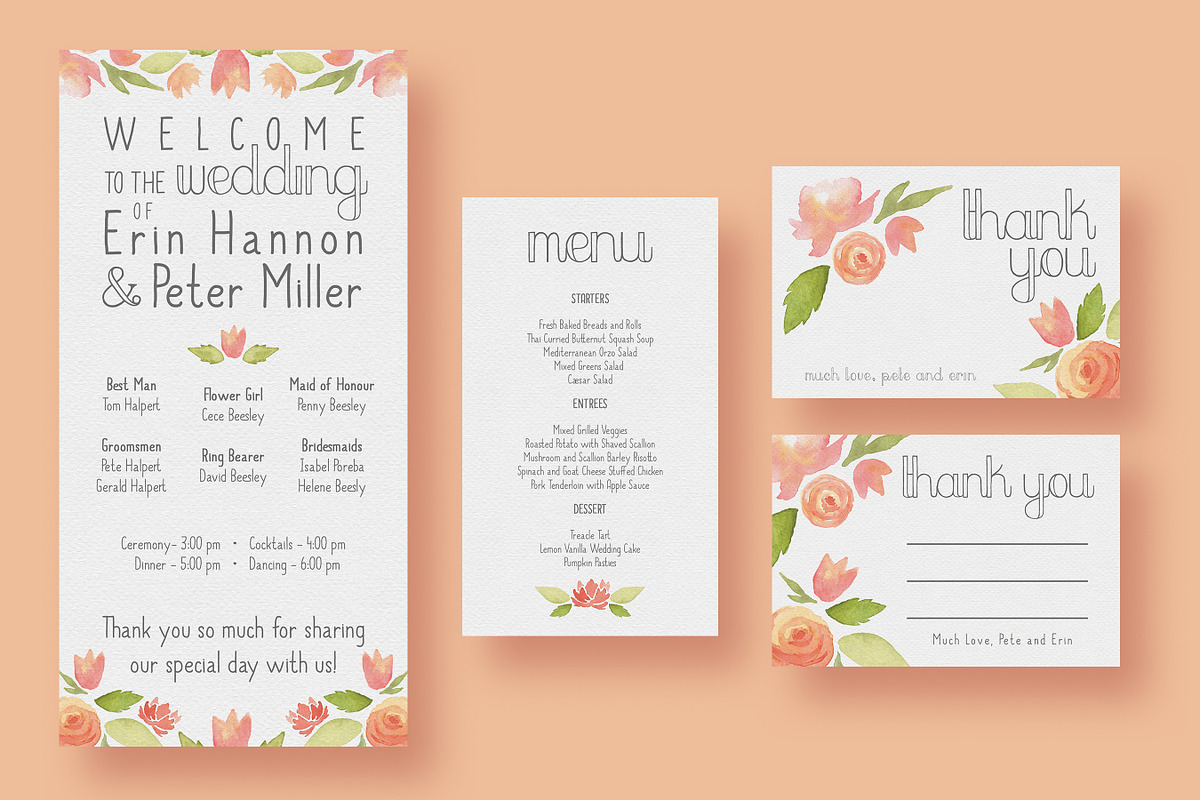 Garden Watercolour Wedding Suite, an Invitation Template by Knotted Design (Photo 2 of 4)