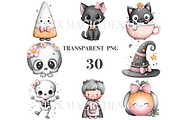 30 Cute Halloween Clipart, a Decorative Illustration by Pati Charm Studio (Thumbnail 3 of 8)