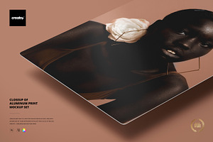 Closeup of Aluminum Print Mockup Set, a Mockup by creatsy5