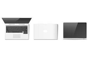 Realistic laptop mockup front and, a Technology Illustration by Vectorbuum