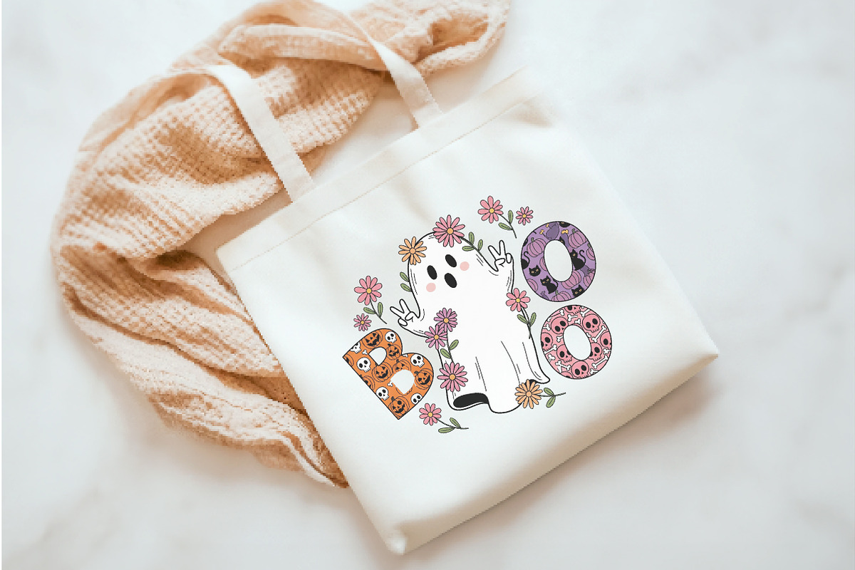 Boo Halloween Png, Ghost Floral png, an Illustration by Watercolor design (Photo 2 of 3)