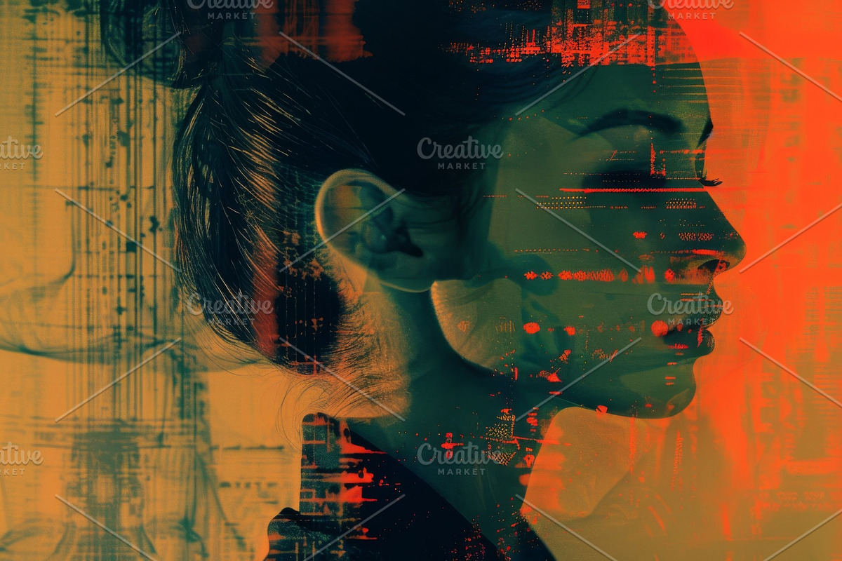 90 Glitch faces, a Person Illustration by Handmadefont (Photo 83 of 94)
