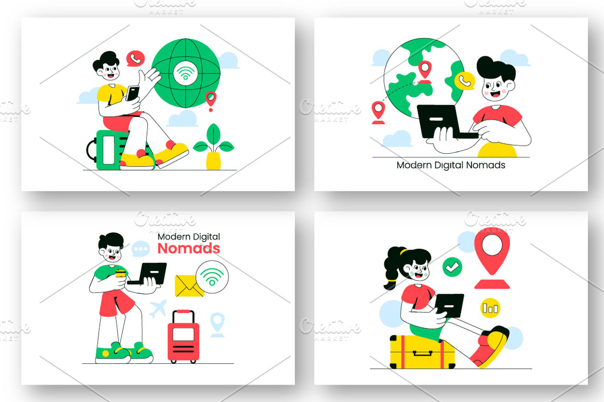 10 Modern Digital Nomads, a Technology Illustration by denayunebgt (Photo 3 of 4)