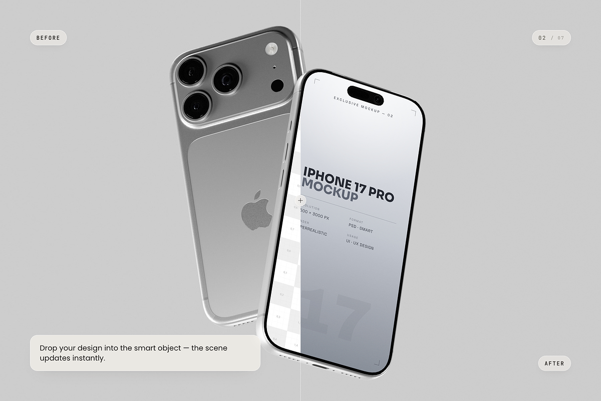 iPhone 17 Pro Mockup, an iPhone Mockup by Toasin Studio (Photo 2 of 7)