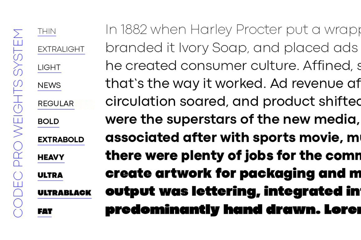 Codec Pro 22 fonts + 1 variable, a Sans Serif Font by Zetafonts