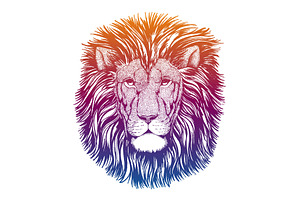 Hipster Lion Vector Illustration