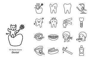 Dental Outline Vector Icons