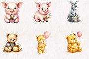 Winnie the Pooh Watercolor, a Seasonal Illustration by CreationArt (Thumbnail 2 of 7)
