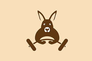 cool kangaroo gym fitness logo, a Branding & Logo Template by devastd