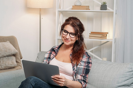 Online connection adult woman digital life smiling, a Person Photo by Photo Drive Studio