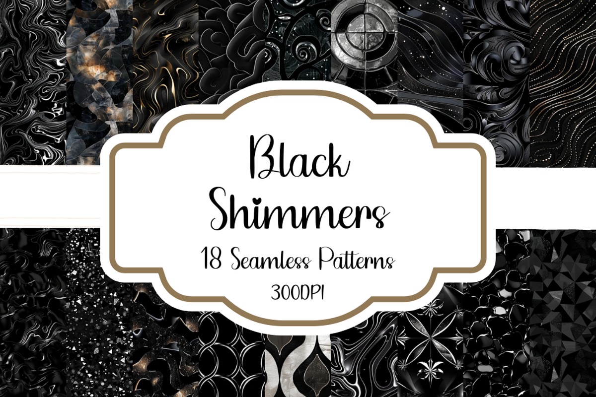 Black Shimmers Seamless Patterns, a Pattern Graphic by PrintablesByFranklyn (Photo 1 of 4)