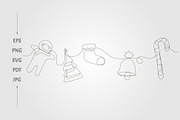 Christmas and gingerbread line art, a Background Graphic by lawoel (Thumbnail 2 of 3)