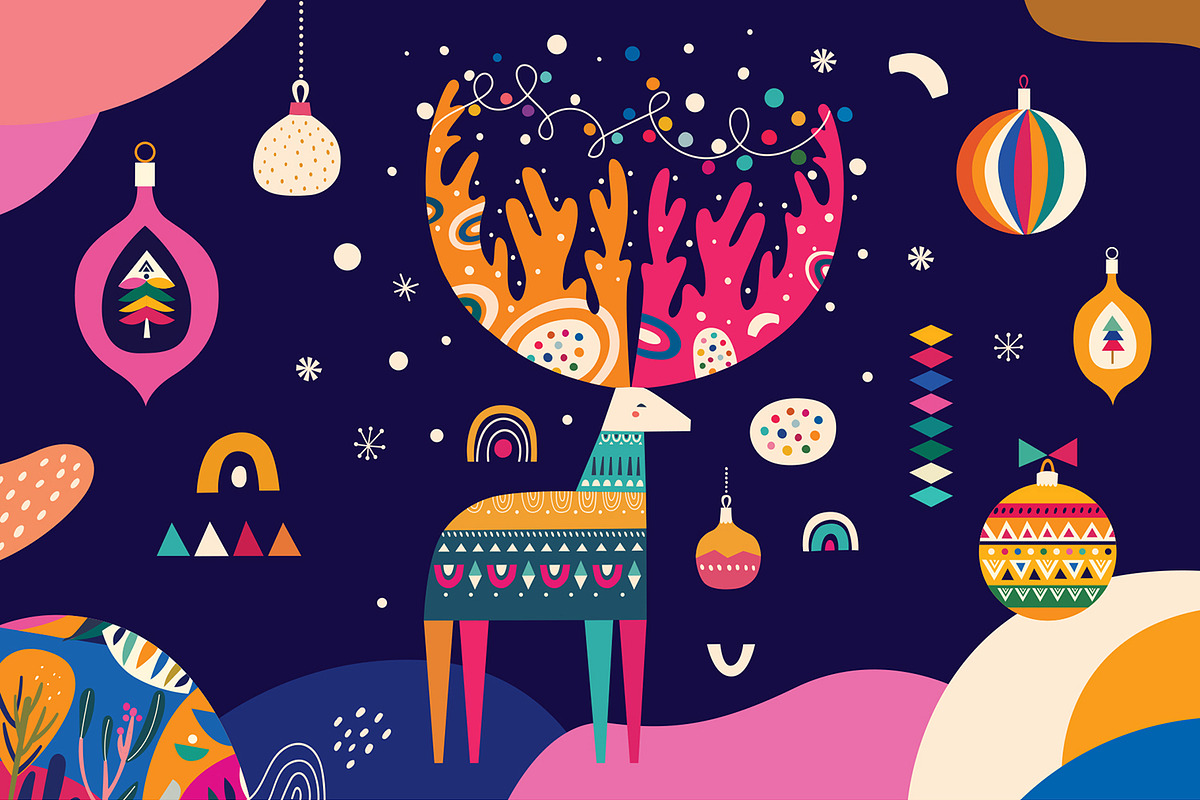 Magic Christmas deer, an Animal Illustration by MoleskoStudio (Photo 1 of 4)