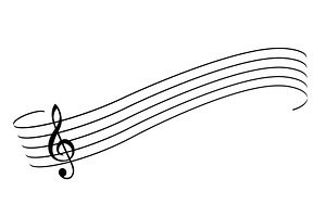 A decorative treble clef and curved, an Illustration by Woters little shop