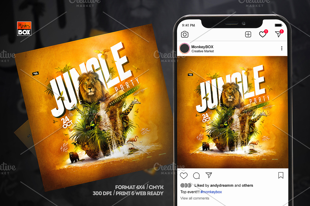 Flyer Jungle Party, a Flyer Template by MonkeyBOX (Photo 2 of 3)