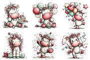 Whimsical Birthday Unicorn Clipart, an Illustration by Dream Creation (Thumbnail 5 of 6)