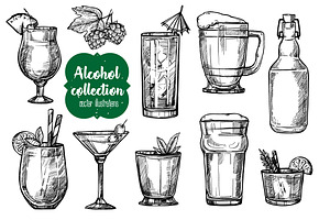 Alcohol vintage illustration
