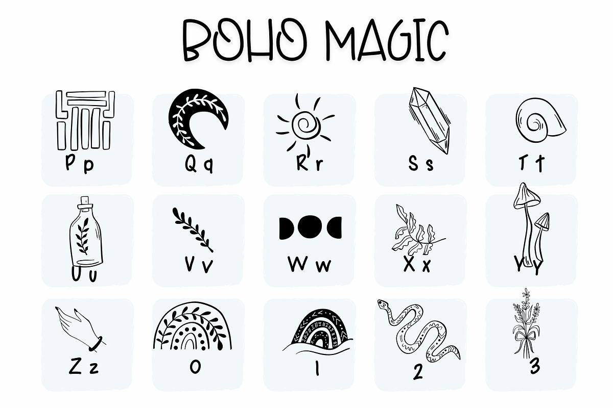 Boho magic | Symbols Fonts preview 3