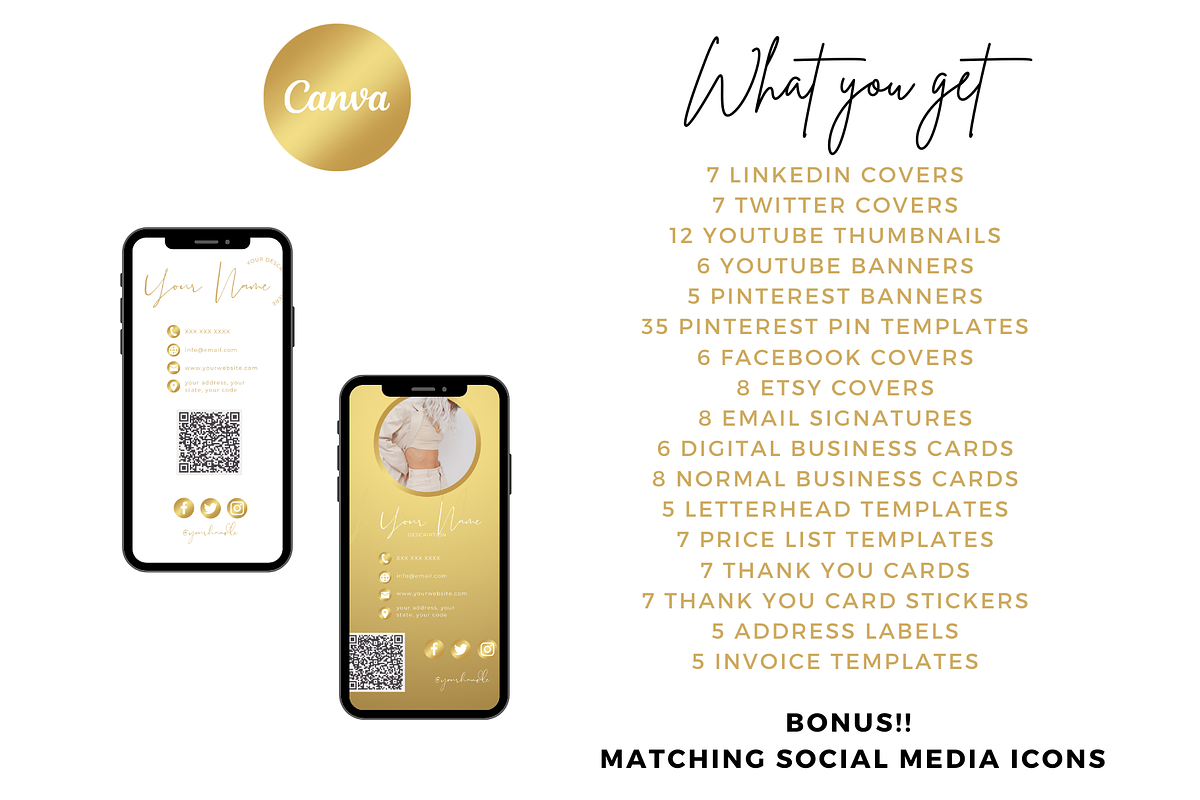 Gold | Small Business Branding Kit, a Stationery Template by CoCreatorDesigns (Photo 2 of 10)