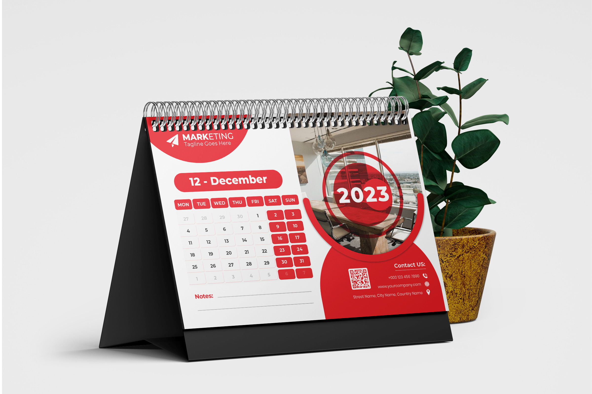 New year Desk Calendar 2023 template | Stationery Templates ~ Creative ...