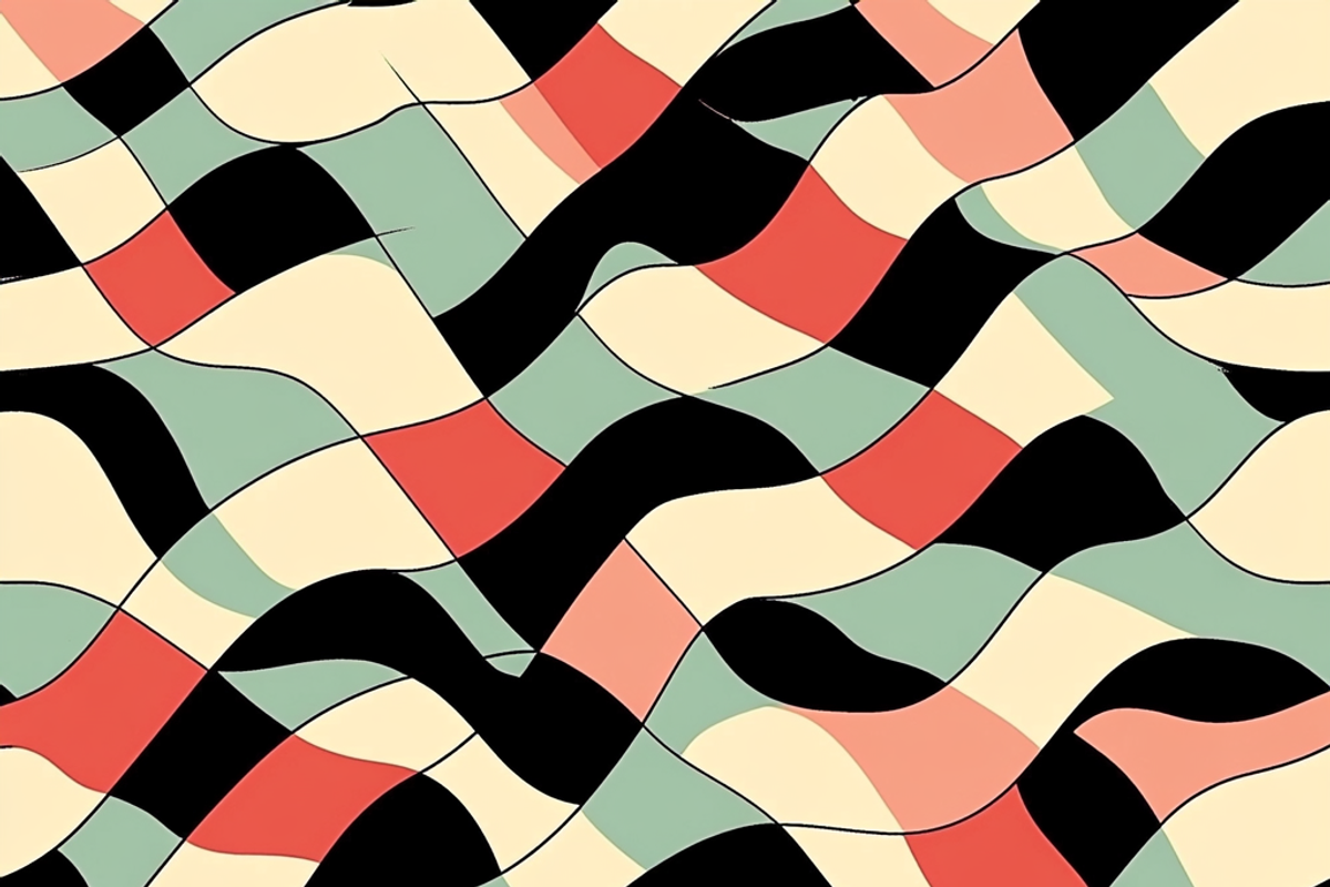 Checkerboard & Wavy Design, a Pattern Graphic by Printable Treasure (Photo 2 of 3)