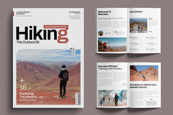 Hiking Travel Magazine Template preview 7