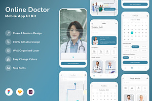 Online Doctor Mobile App UI Kit, an UI Kit Template by Betush