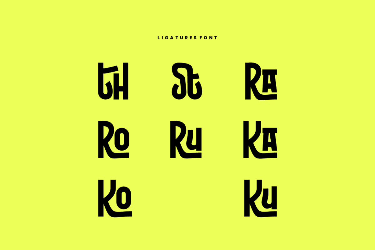 Grothsa - Creative Ligatures Font, a Sans Serif Font by QR Design Studio (Photo 7 of 8)