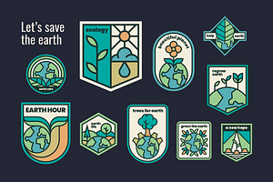 Save The Earth Badge Pack