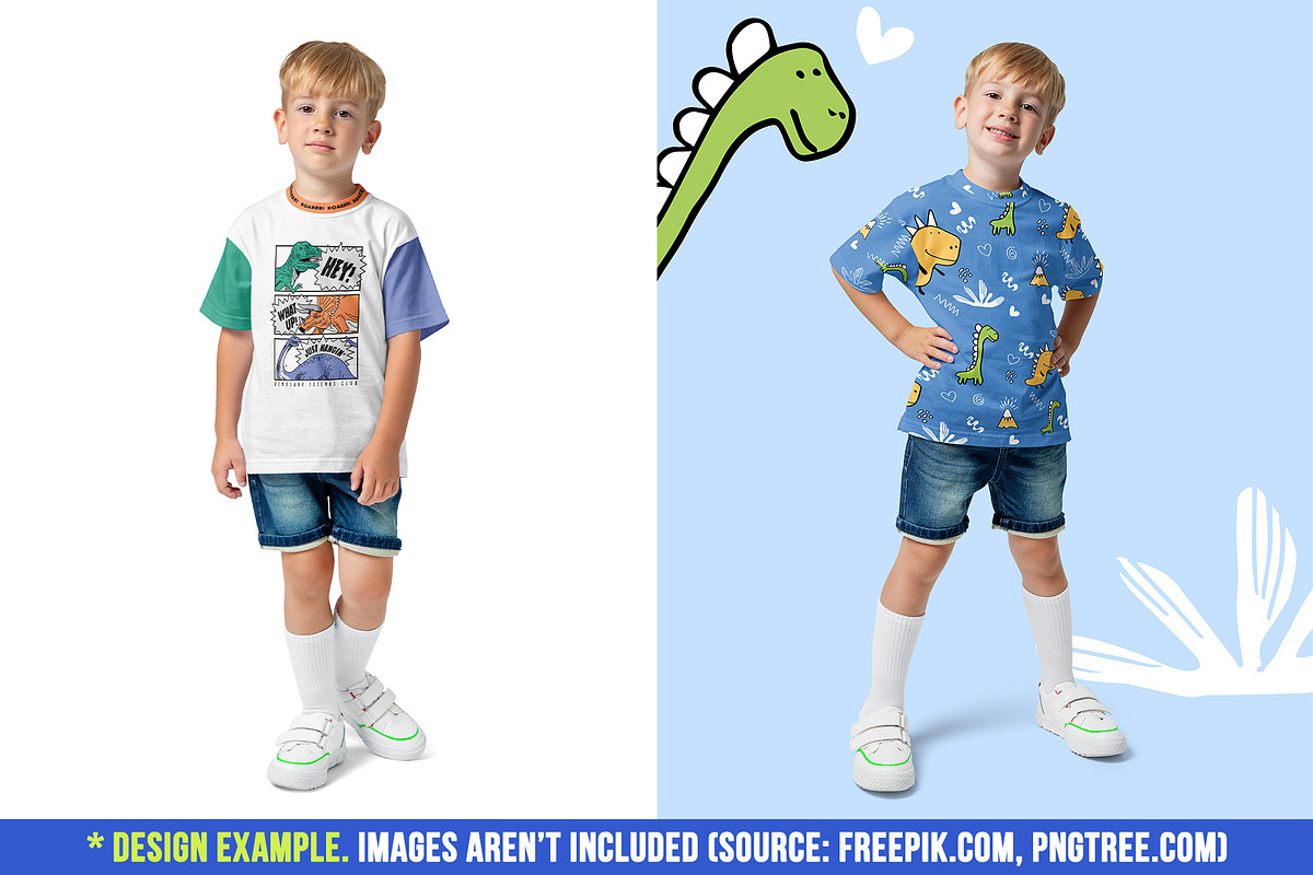Realistic Kids Boy T-Shirt Mockups, a Shirt Mockup by Hi, Mock-Up! (Photo 6 of 12)