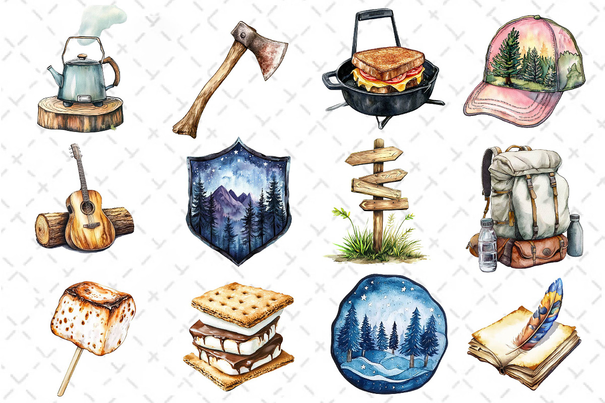 Summer Camping Clipart, an Illustration by Dream Creation (Photo 3 of 4)