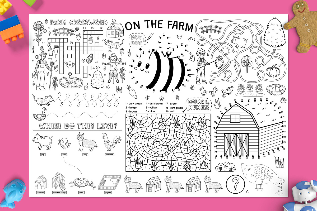 Farm Activity Play Mats, an Education Illustration by Gulnara Sabirova (Photo 3 of 10)