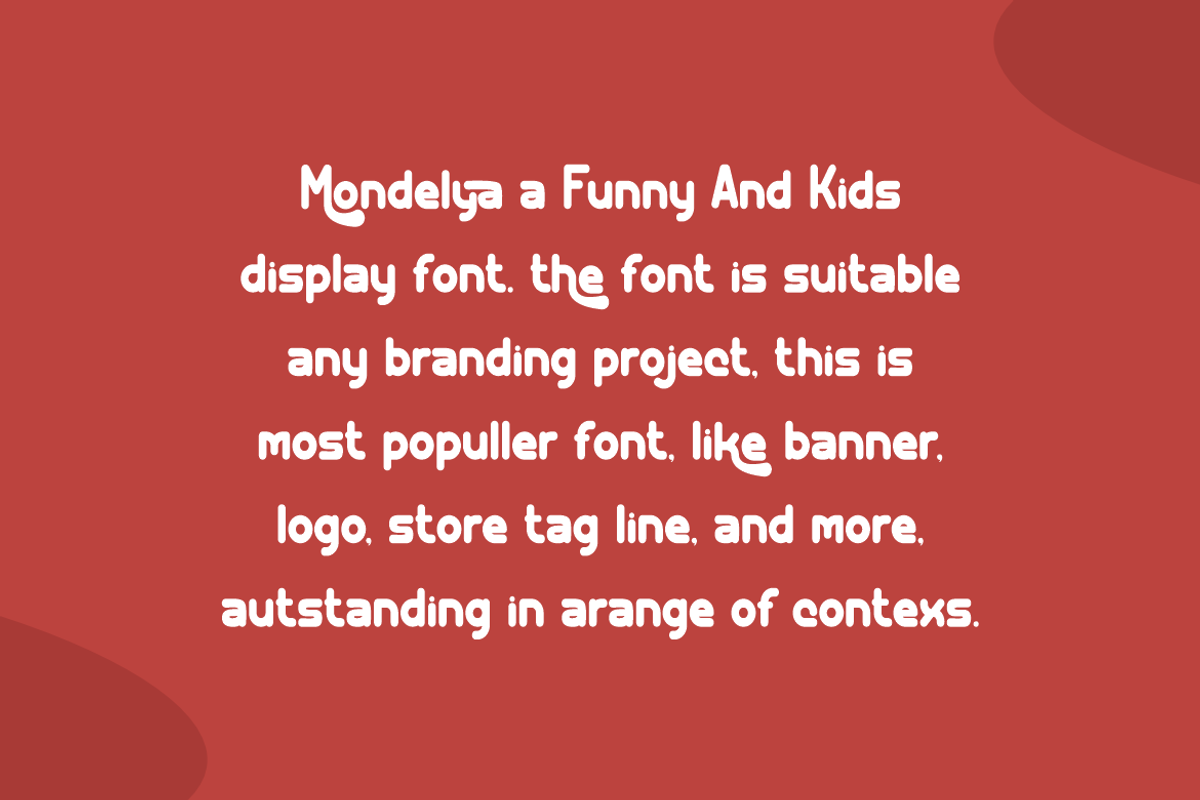 Mondelya - Funny Font, a Sans Serif Font by Iqsiart Studio (Photo 2 of 7)