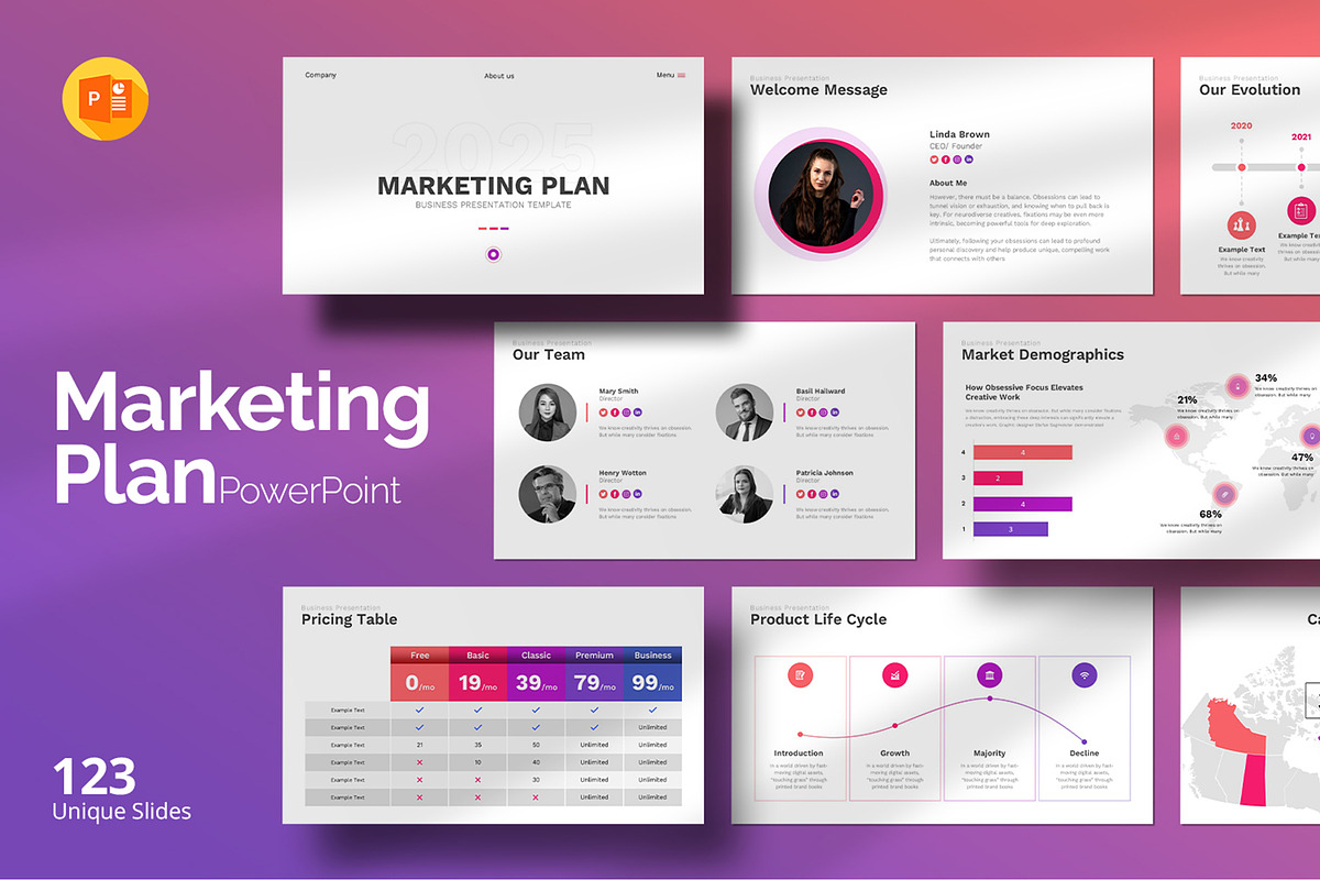 Marketing Plan PowerPoint Template, a Presentation Template by Design Vault (Photo 1 of 15)