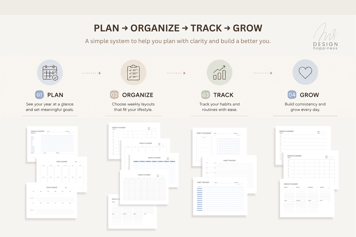 2027 Minimalist Printable Planner, a Stationery Template by Atthameeni (Photo 8 of 11)