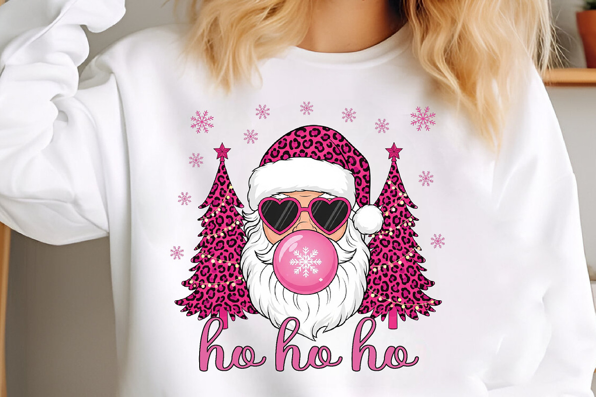 Pink Christmas Leopard Tree Santa PN, an Illustration by Libby Wishes (Photo 4 of 6)
