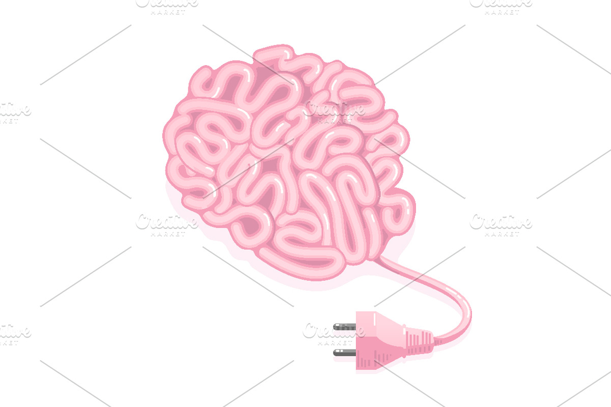 Unplugged Brain, a Healthcare Illustration by ANNO Graphics