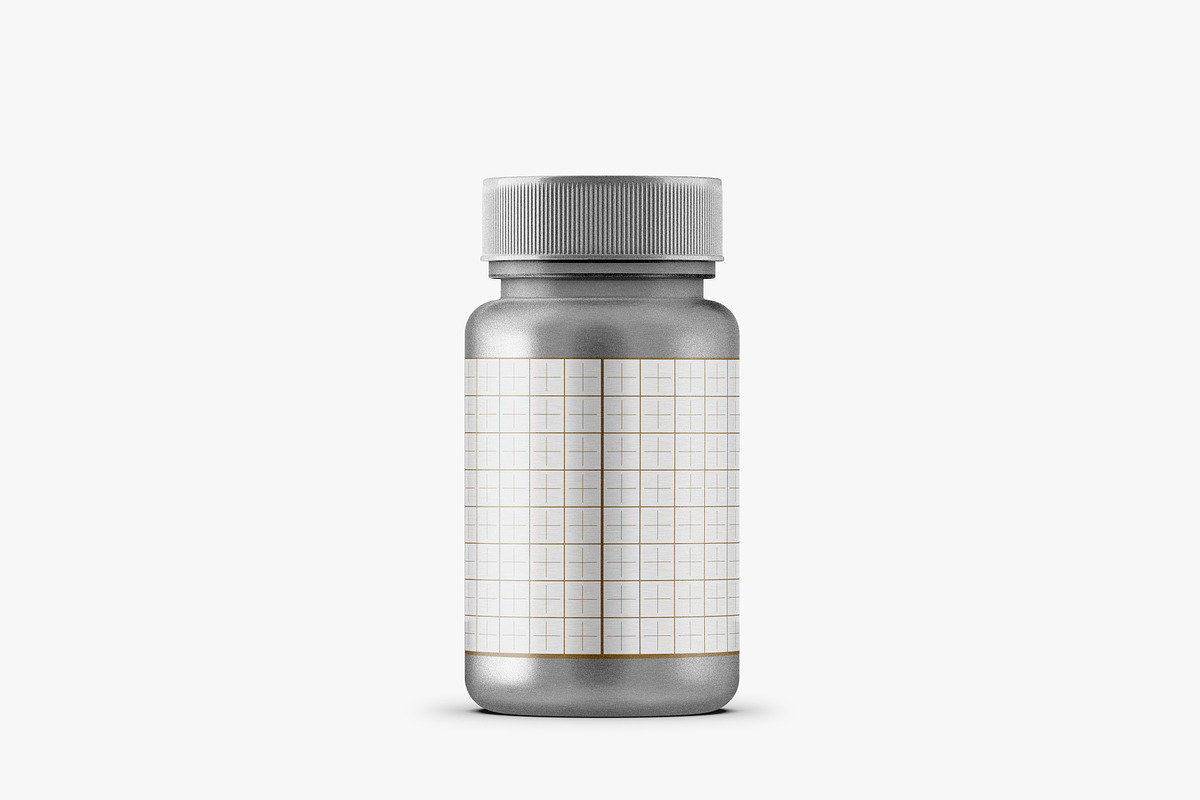 Metallic Plastic Pills Bottle Mockup, a Packaging Mockup by Reformer Mockup (Photo 5 of 6)