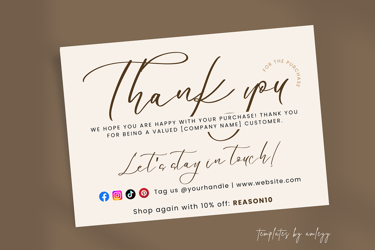Minimal Thank You Card for Business, a Card Template by Elegant_Studio44 (Photo 5 of 6)