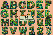 Dinosaur Display Font Alphabet ABC, a Symbol Font by Bubble Pixel (Thumbnail 2 of 8)